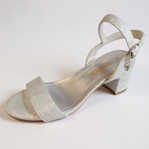 Dream Pairs Shoes - Dream Pairs Women Silver Sparkle 2 1/2 Chunky Heel Shoe sz 7.5 US 38.5 EU 5.5 UK